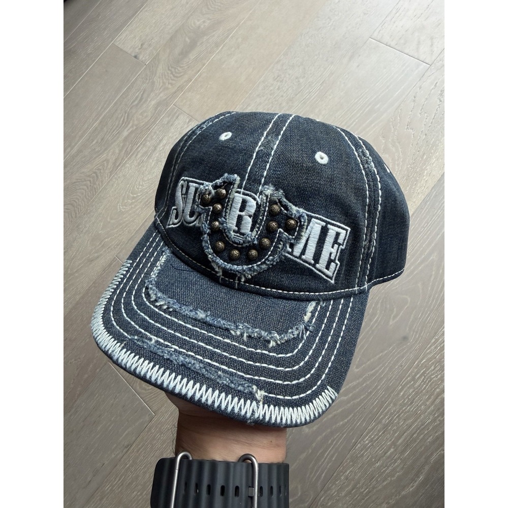 DENIM Supreme True Religion Black 6-Panel Hat One Size ❤️✅ BRAND NEW SHIPS ASAP